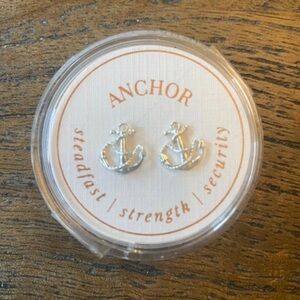 Alex and Ani Silver Anchor Nautical Earrings NEW $48‎